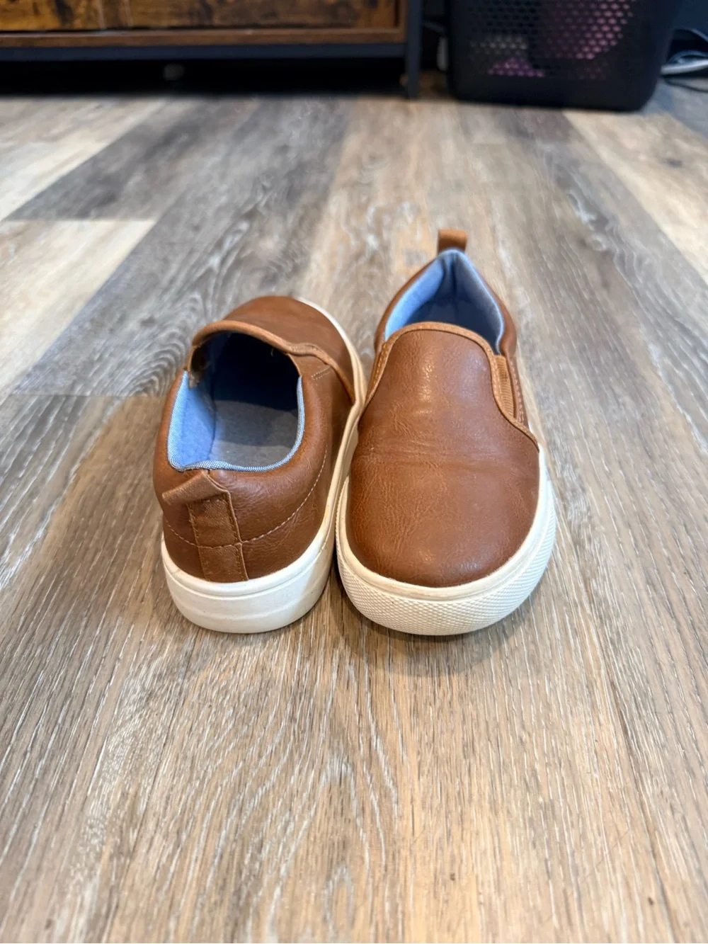 Cat & Jack Rune Boys Cognac Brown Slip-On Sneakers Size 1 Kids